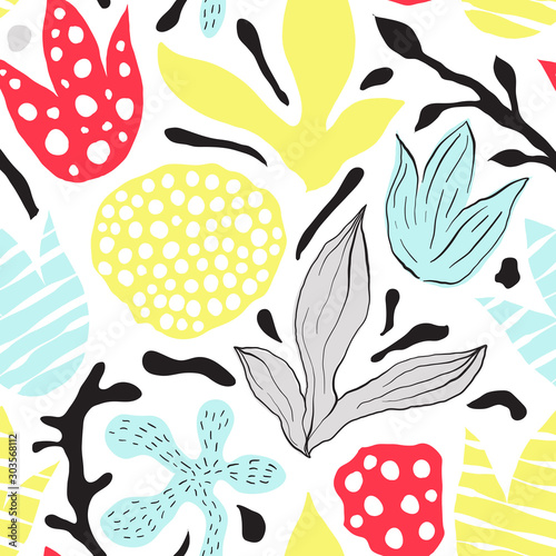 Vector Seamless Abstract Floral Pattern