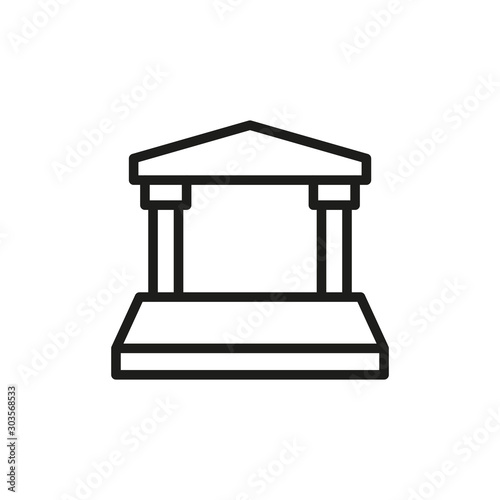 Simple bank line icon.