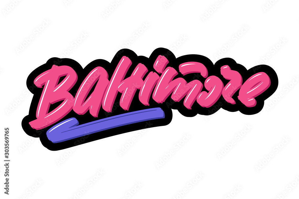Fotografie Baltimore hand drawn modern brush lettering