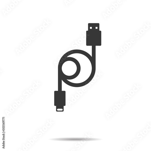 cable icons wire usb vector illustration