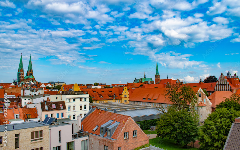 custom made wallpaper toronto digitalPanorama over old european town, urban background