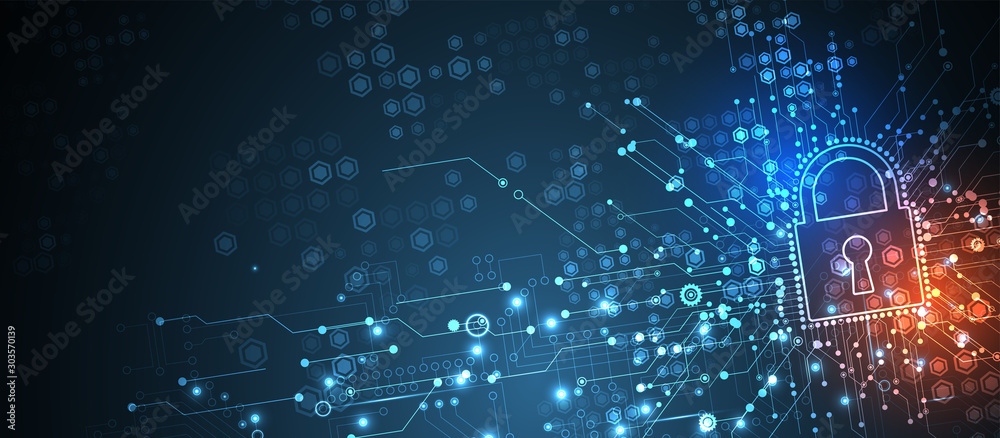 Foto Cybersecurity and information or network protection