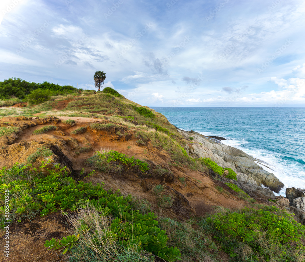 Rocky coast on the cape in Thailand, seascape Rocky coast on the cape in Thailand, seascape