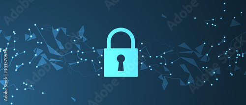 Cybersecurity and information or network protection. Future technology web services for business and internet project