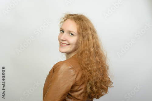 portrait happy young woman isolated