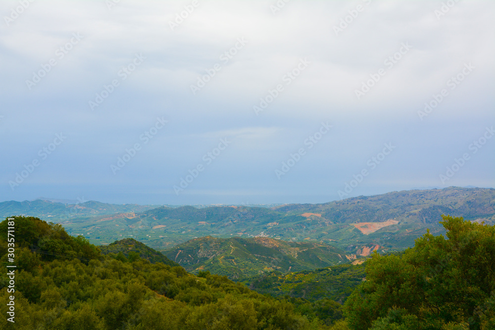 Crete Landscape Panorama Beautiful Nature Sea