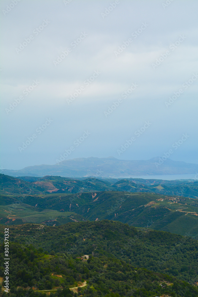 Crete Landscape Panorama Beautiful Nature Sea