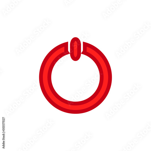 vector shutdown icon with simple shapes