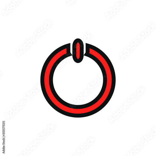 vector shutdown icon with simple shapes