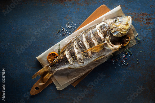 Grilled fish meal