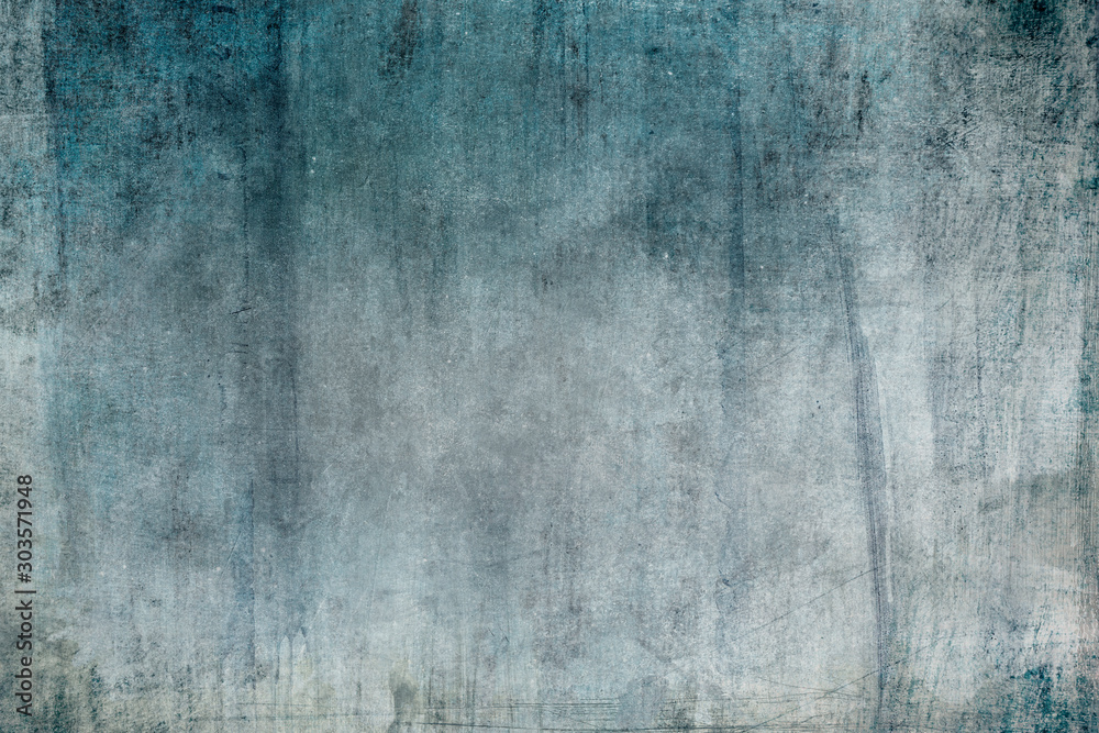 Old blue grungy wall background or texture - obrazy, fototapety, plakaty 