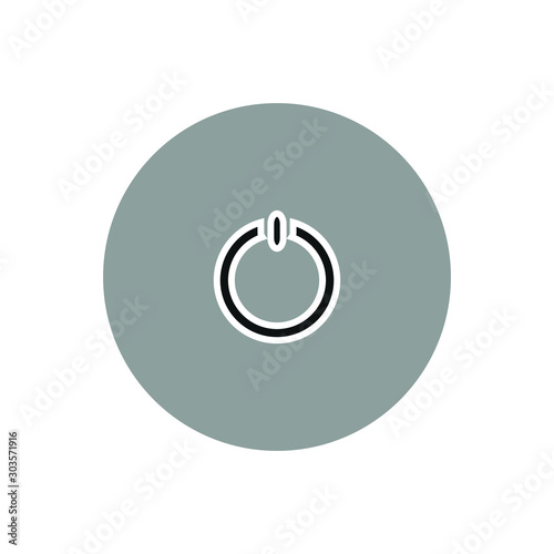 vector shutdown icon with simple shapes