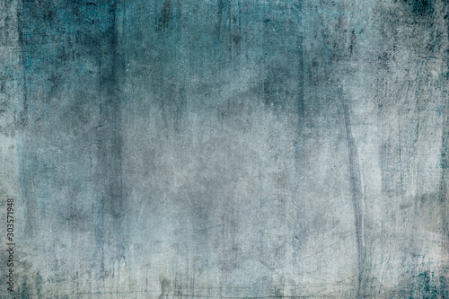 Old blue grungy wall background or texture