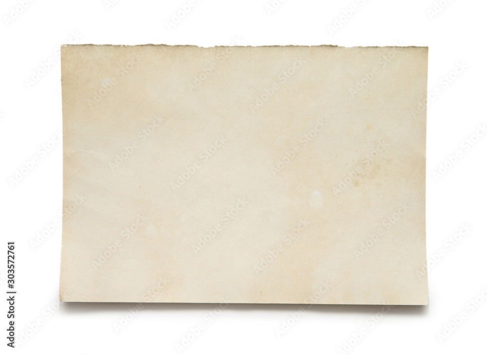 note paper on white background