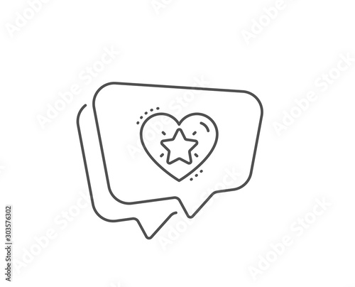 Ranking star line icon. Chat bubble design. Love rating sign. Best rank symbol. Outline concept. Thin line ranking star icon. Vector