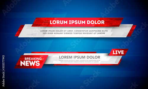 Vector Illustration Lower Third Template Breaking News Header