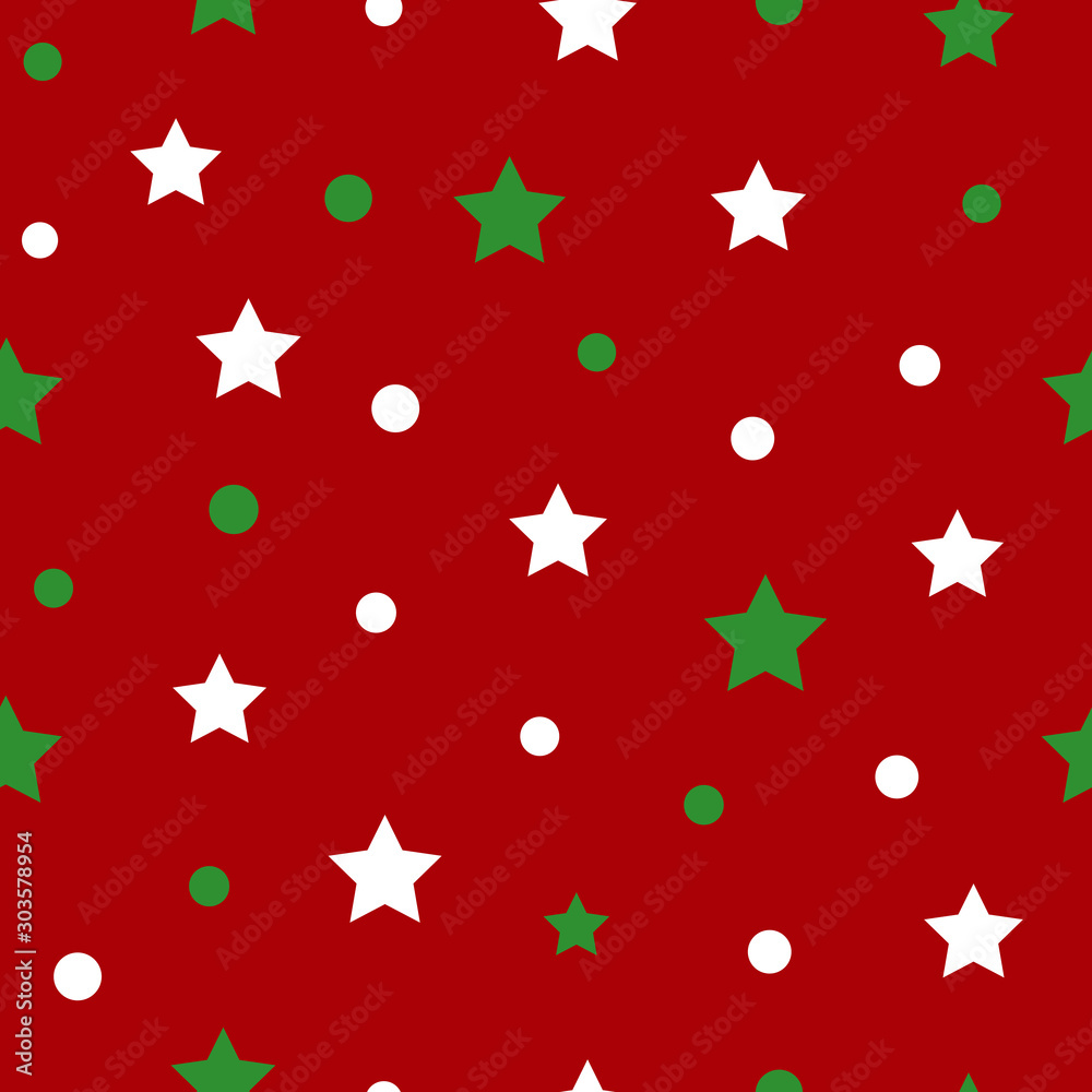 White green red star seamless pattern vector White green red star seamless pattern vector
