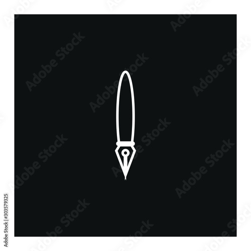 vector fountain pen icon with simple shapes