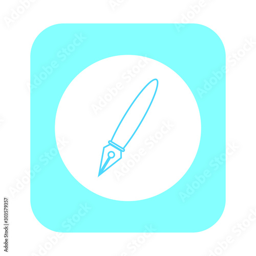 vector fountain pen icon with simple shapes