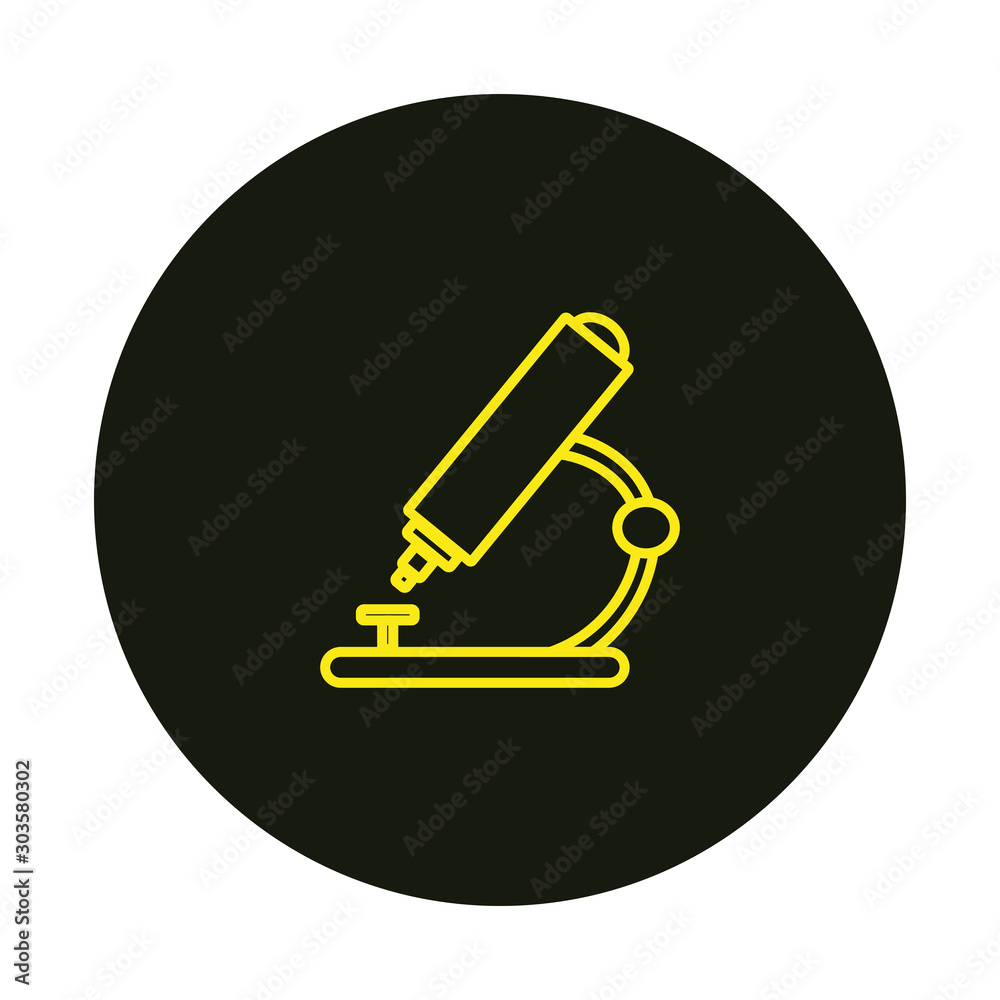 vector microscope icon with simple shapes vector microscope icon with simple shapes