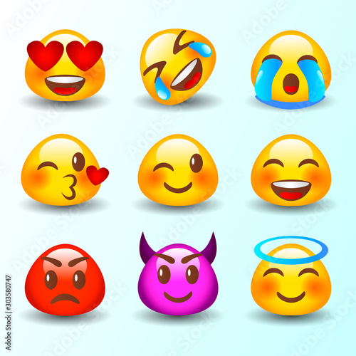 Set of Emoticons. Set of Emoji.