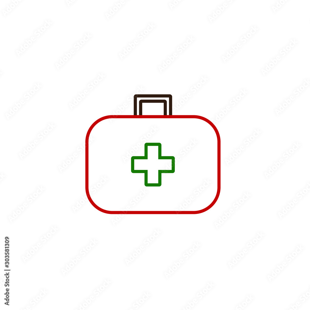 Fototapeta premium first aid kit vector icon formed with simple shapes