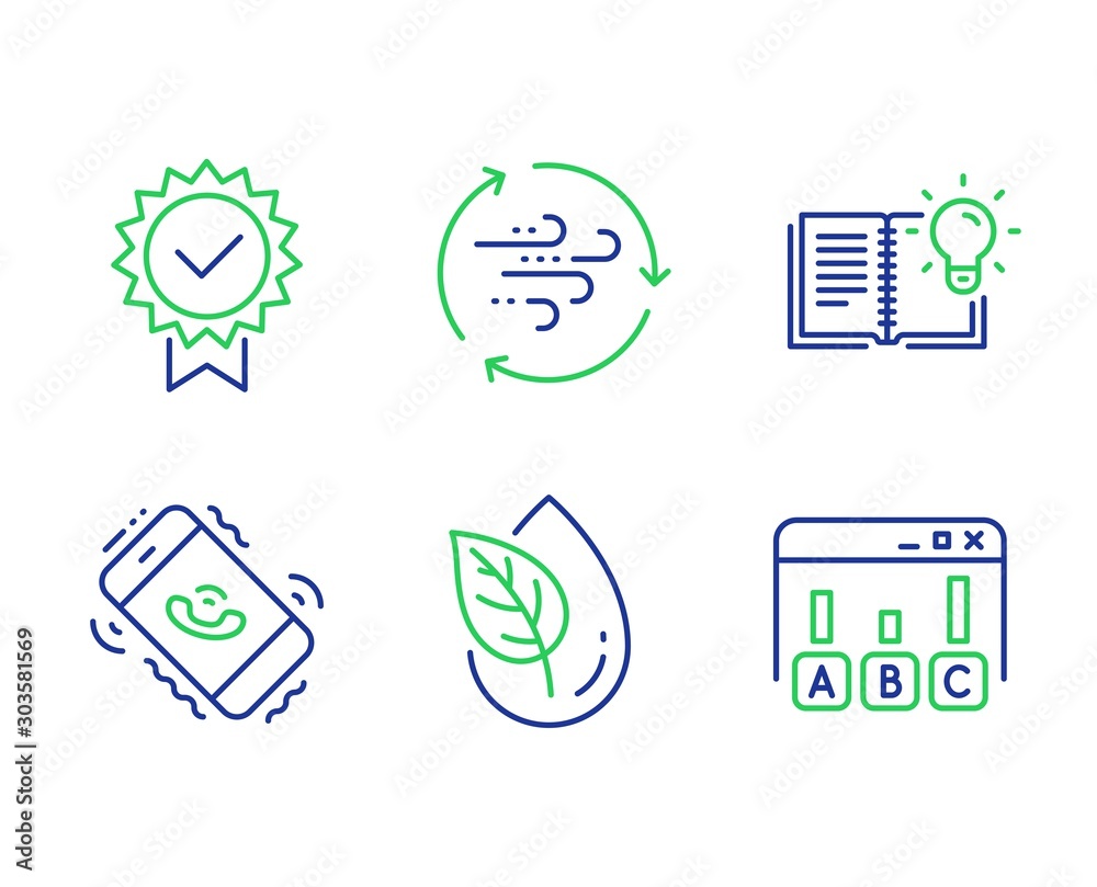 Εκτύπωση καμβά Call center, Organic product and Product knowledge line icons set