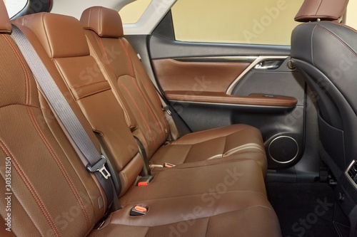 Car interior with leather seats © Gudellaphoto