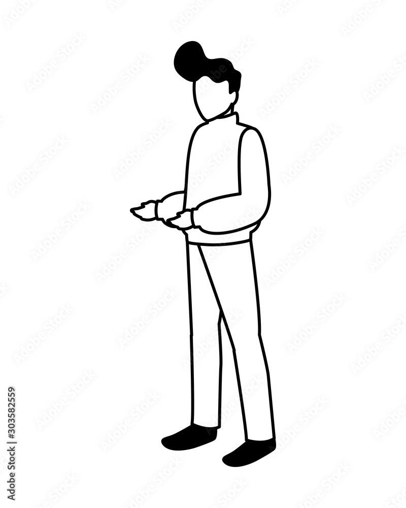 man standing on white background man standing on white background
