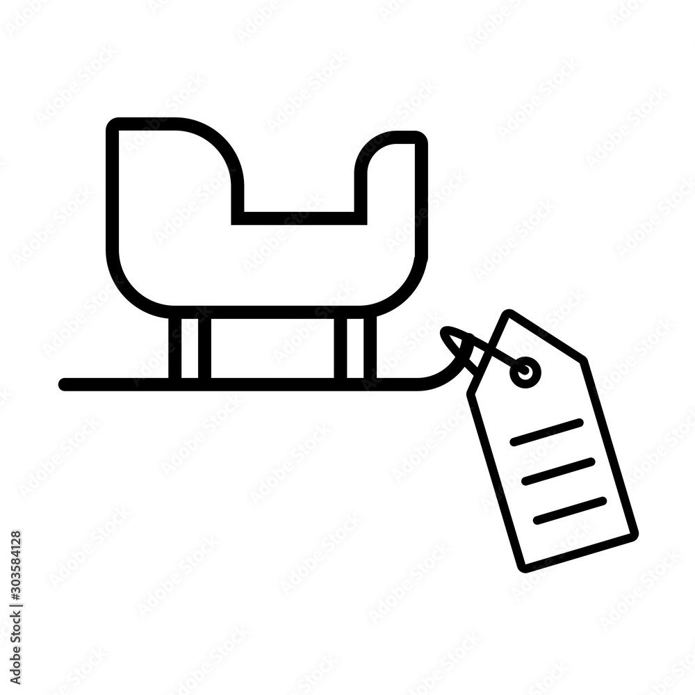 merry christmas sled carriage icon merry christmas sled carriage icon