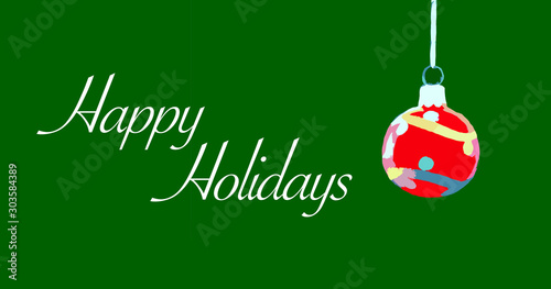 Red Ornament Holiday Greeting Banner
