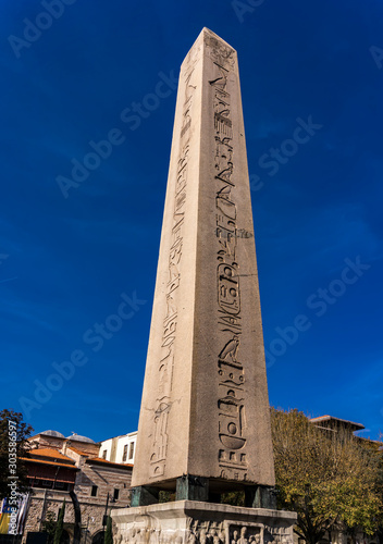 Ancient Egyptian Obelisk of Theodosius in Istanbul, Turkey photo