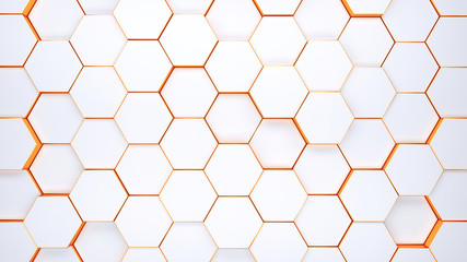 Papier peint photo Couloir et Hall Alvéoles hexagonales modernes en relief  © Nikolay E