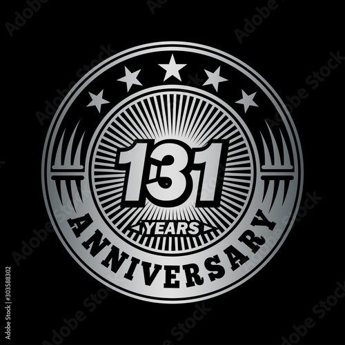 131 years anniversary celebration logo design. Vector and illustration.