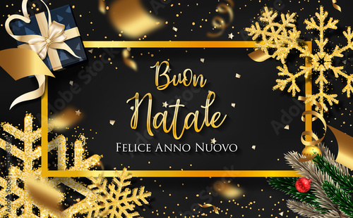 Italian Christmas (Buon Natale) and Happy New Year 2020 greeting card