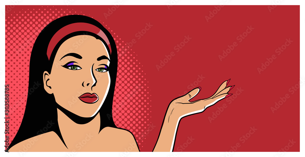Woman in the pop art comics style. Woman in the pop art comics style.