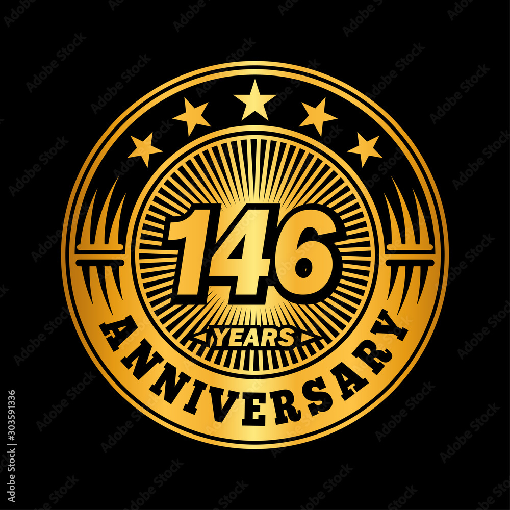 146 years anniversary celebration logo design. Vector and illustration.