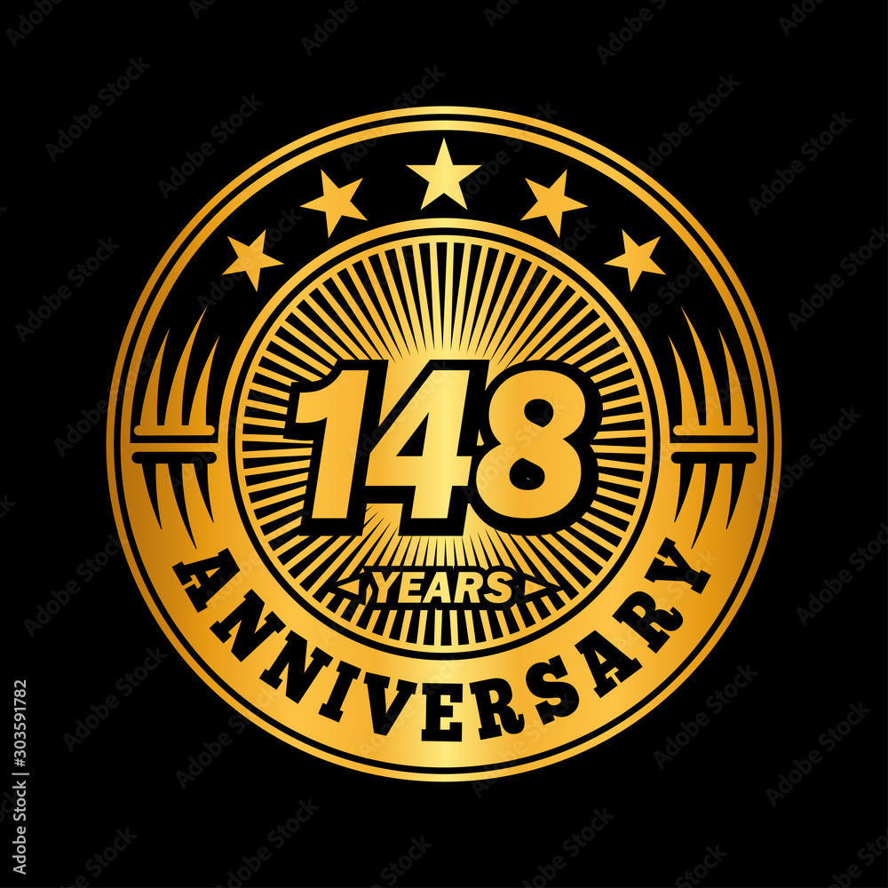 148 years anniversary celebration logo design. Vector and illustration.