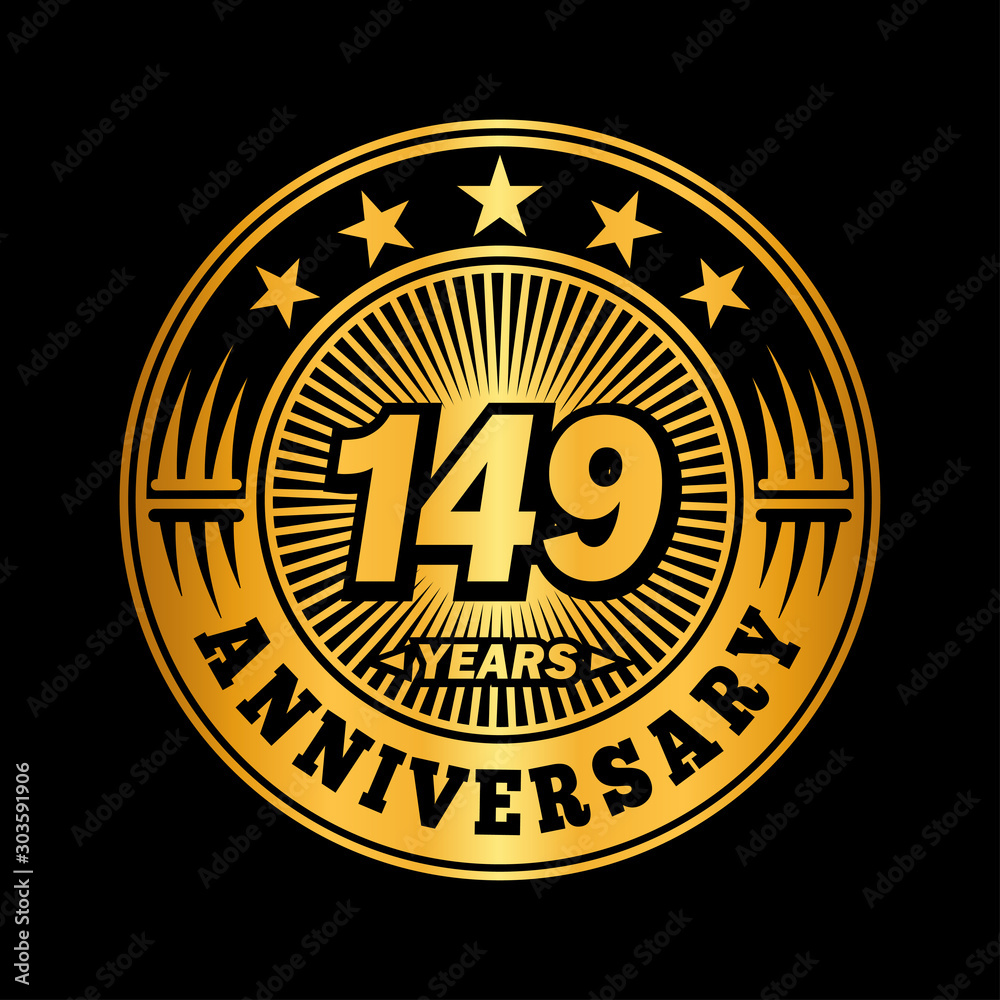 149 years anniversary celebration logo design. Vector and illustration.