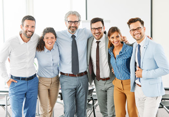 business teamwork hug together support cooperation group colleague