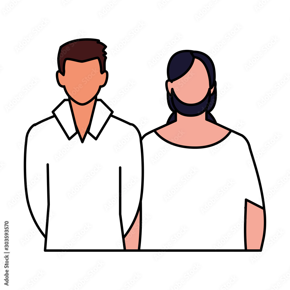 men faceless with different poses on white background men faceless with different poses on white background