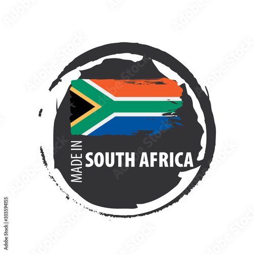 south africa flag, vector illustration on a white background