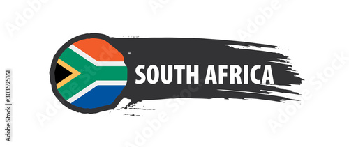 south africa flag, vector illustration on a white background