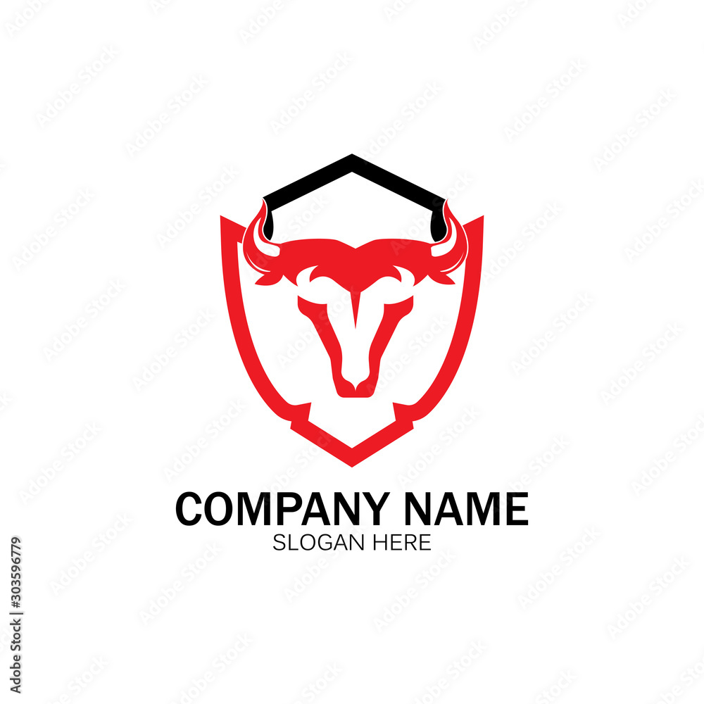 creative angry shield bull head logo design symbol vector illustration-vector creative angry shield bull head logo design symbol vector illustration-vector