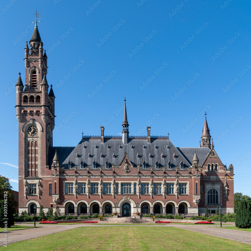 the Hague international court building /castle on a sunny day, netherlands the Hague international court building /castle on a sunny day, netherlands