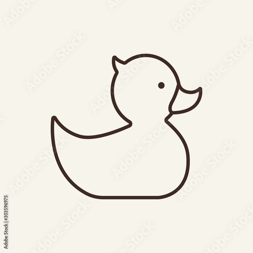 Rubber duck icon template. Education concept. Vector