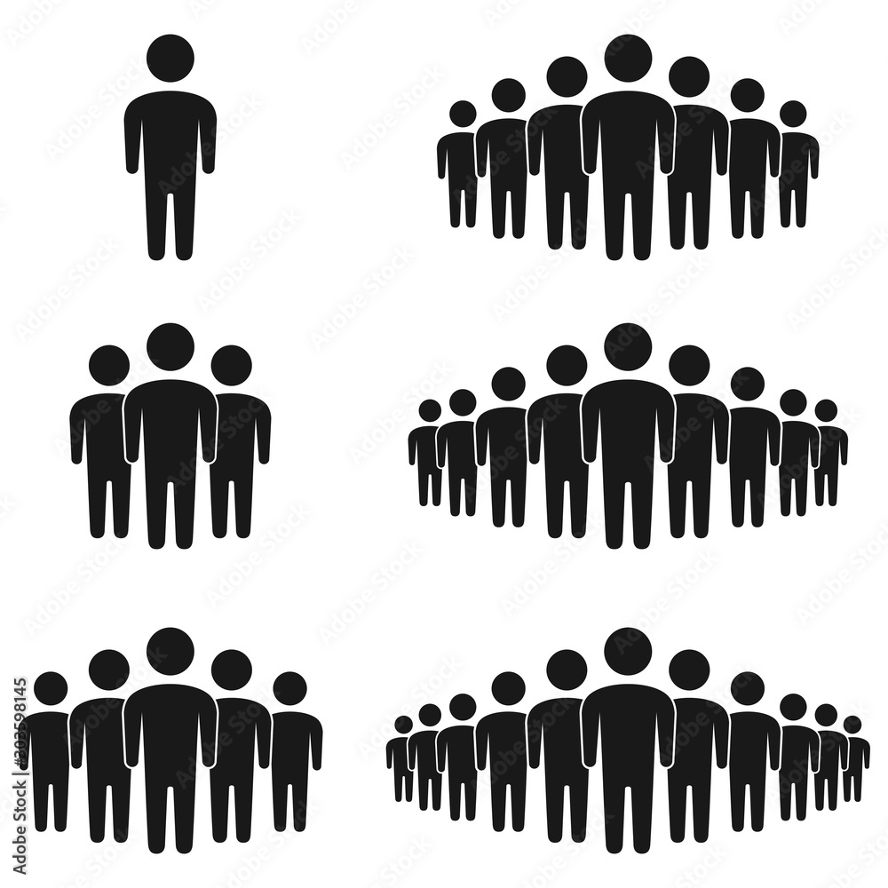 People Icon set in trendy flat style isolated on white background. People Icon set in trendy flat style isolated on white background.