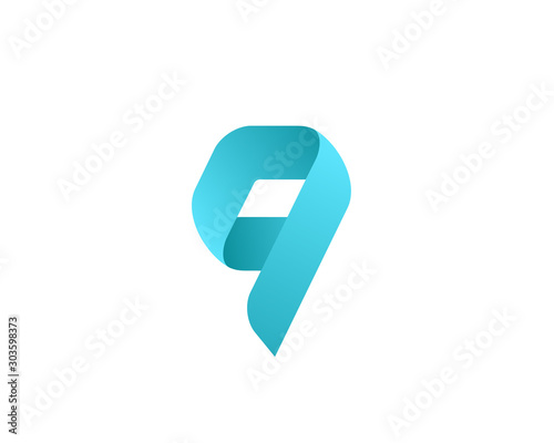 Letter Q or number 9 logo icon design template elements