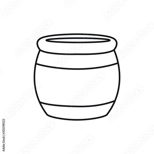 Jar line icon pot vector symbol