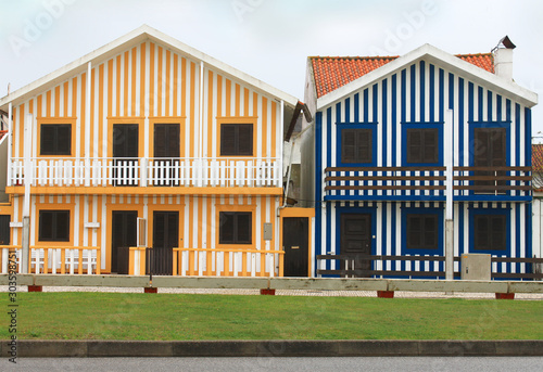 Costa Nova striped fishermen's  houses photo